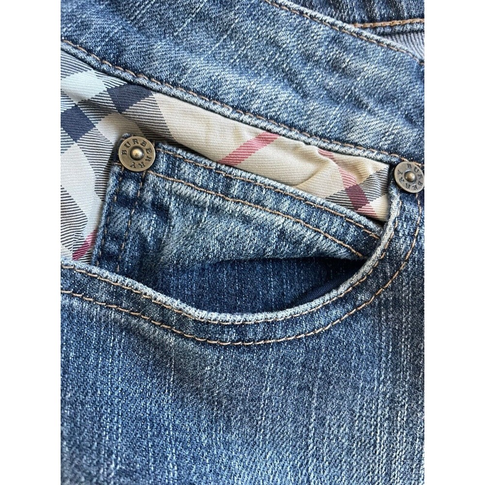 Burberry Womens Capri jeans pants size 8 inseam 22in blue EUC distressed - Picture 3 of 12